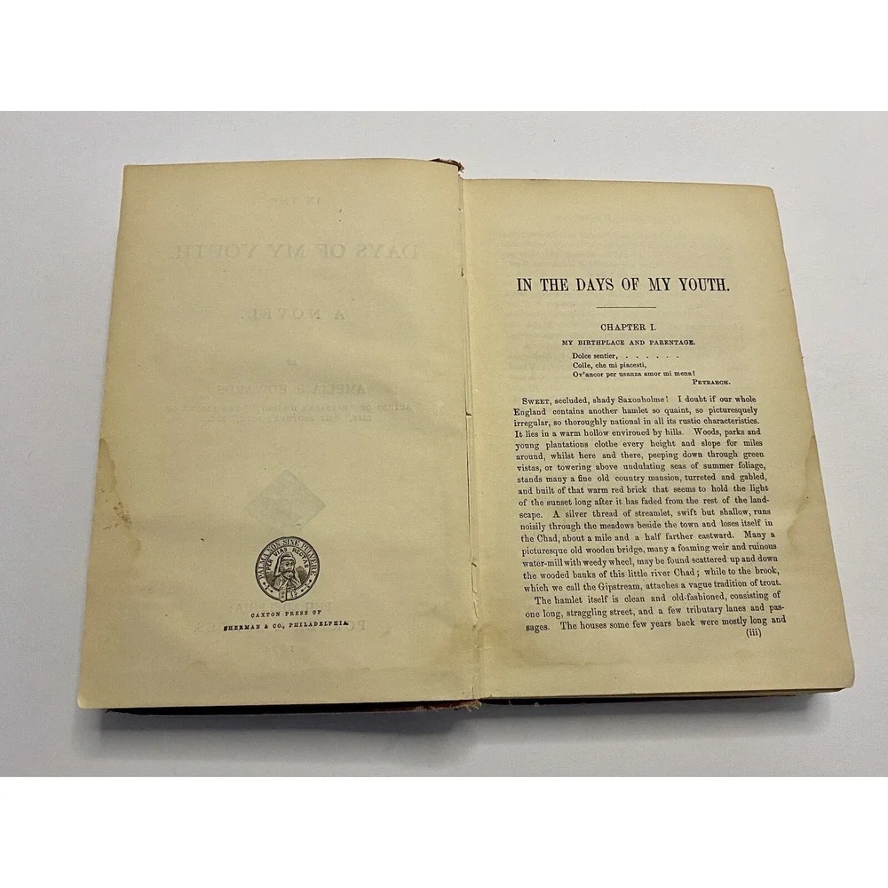 In The Days Of‎ My Youth A Novel By Amelia Edwards Antique 1874